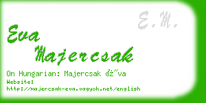 eva majercsak business card